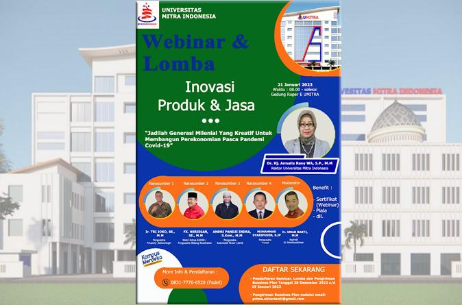 Prodi Kewirausahaan Universitas Mitra Indonesia Gelar kembali Webinar dan Lomba Inovasi Produk dan Jasa